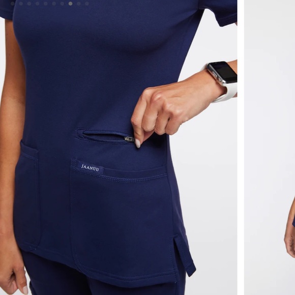 Jaanuu 4 pocket v neck scrub top - Picture 7 of 10